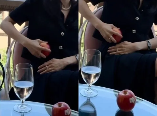 Park Ha-seon's unexpected twist: Wiping an apple with a luxury C jacket