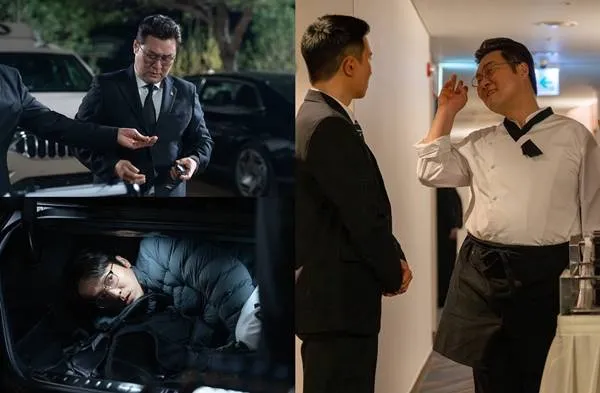 So Ji-sub diện suit lịch lãm, đầu bếp Yoon Kyung-ho và Choi Dae-hoon cùng vali - 'Chiến dịch cuối cùng của Trưởng phòng Kim'