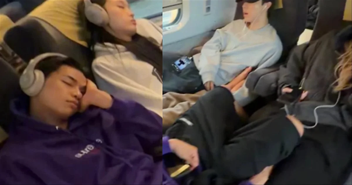 ALLDAY PROJECT caught sleeping soundly on KTX train