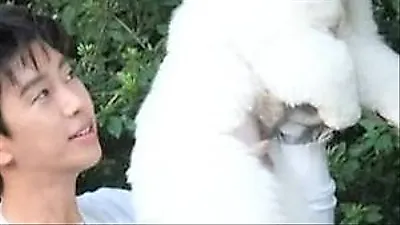 Lim Young-woong's white outfit makes him hard to distinguish from his dog Siwol