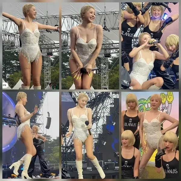 Seo In-young fulfills bold promise to perform in lingerie at Waterbomb festival
