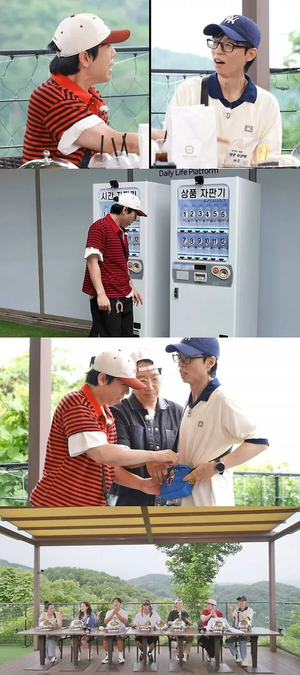 Ji Suk-jin reacts to Yoo Jae-suk's mistake: "When will that head of his stop spinning?"