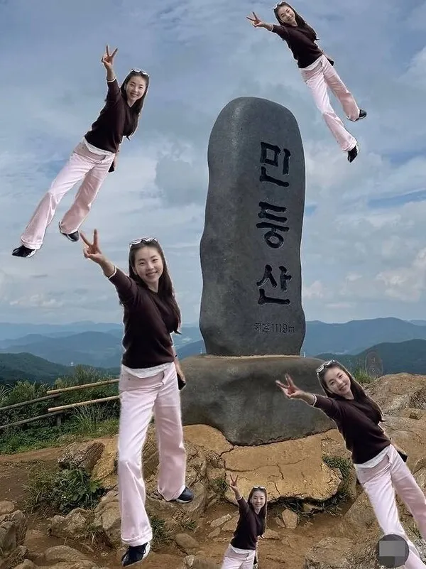 Ahn So-hee 登山后脸型变瘦，告别“包子脸”时期