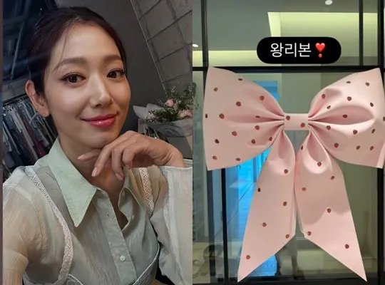 Park Shin-hye Shares Pink 'Giant Ribbon' Hint While Expecting Second Child