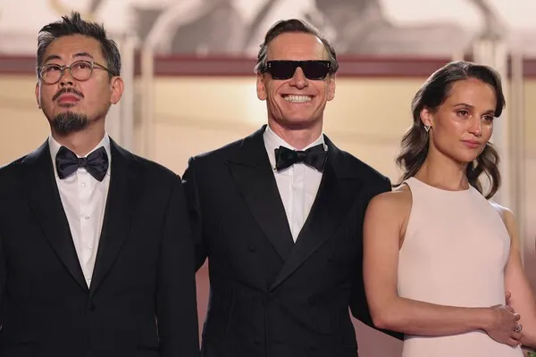 Na Hong-jin, Michael Fassbender, and Alicia Vikander at Cannes