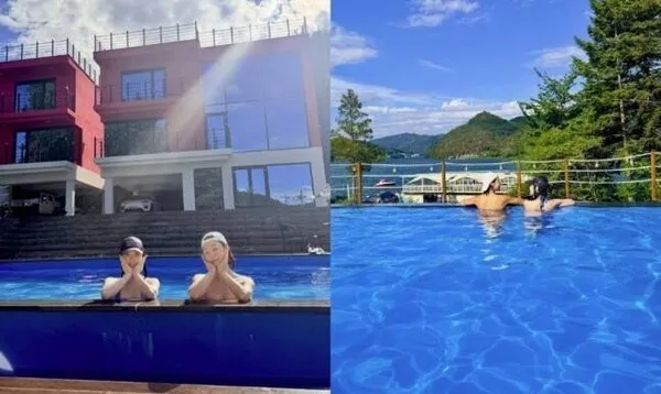 Choi Yeo-jin Shows Off Toned Back Muscles in Gapyeong Honeymoon Home Pool