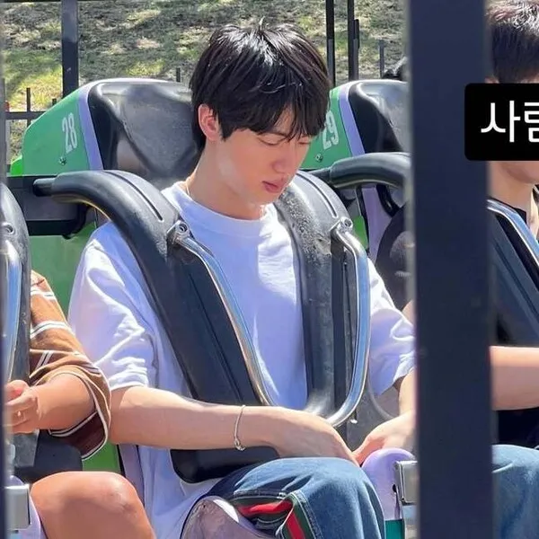 BTS Jin Shares Natural Daily Life at an Amusement Park in the US