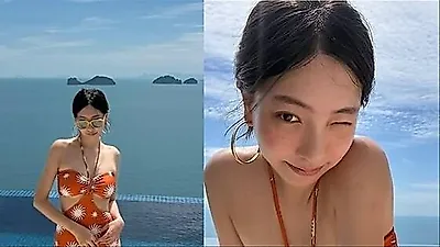 Lee Jini stuns in swimsuit photos, inheriting Hwang Shin-hye's beauty