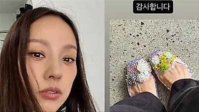 Lee Hyori masters retro trends with jelly shoes and toe shoes