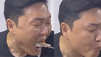 Psy devours Busan pork soup, jokes about newfound jawline
