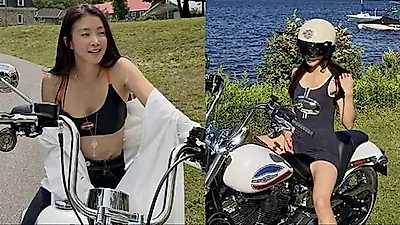 イ・シヨン、カナダでブラトップ姿のバイク走行「フリーダム！」