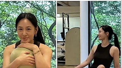 50代パク・ジュミの若々しさの秘訣は、やはり継続的な運動。
