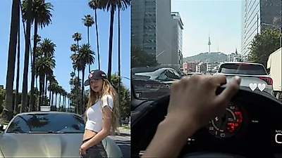Lisa BLACKPINK lái siêu xe Ferrari Roma giá 400 triệu won qua trung tâm Seoul