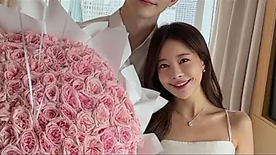 「プロポーズかと思った」Aori、キム・ヒョンベから超大型の花束を贈られ結婚説を否定