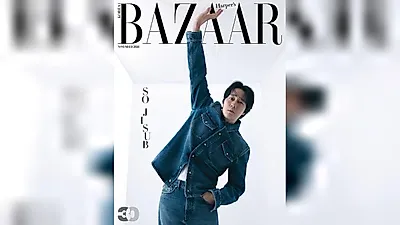 So Ji-sub diện denim Moncler trên bìa Harper's Bazaar số tháng 11