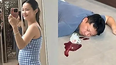 Kim Ji-min đang mang thai, dọn dẹp sàn nhà thay vì lo cho Kim Jun-ho đang ngã gục - Trò đùa gây chóng mặt