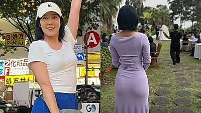 サユリ、結婚式での紫のワンピース姿で健康的なスタイルを披露