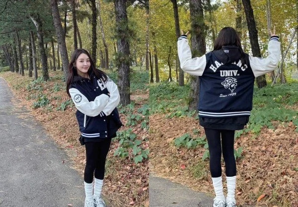 Jung Yu-mi travels back 20 years in Hanyang University department jumper
