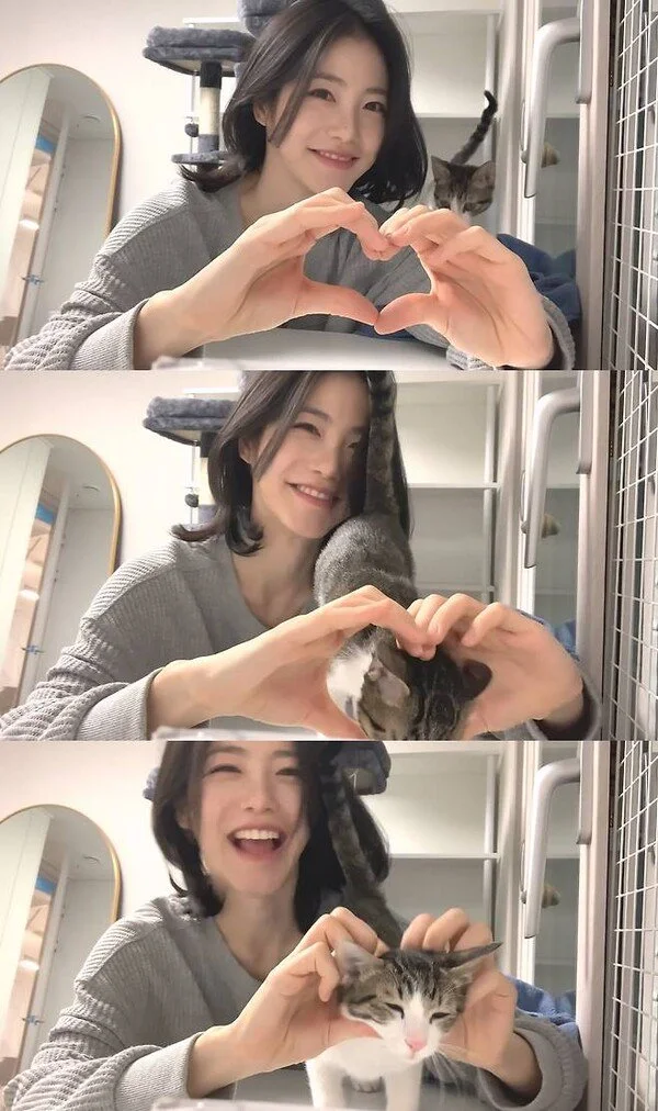 Shin Ye-eun, a Face-off with a Cat—A Beauty Competition? Or Acting Coaching?