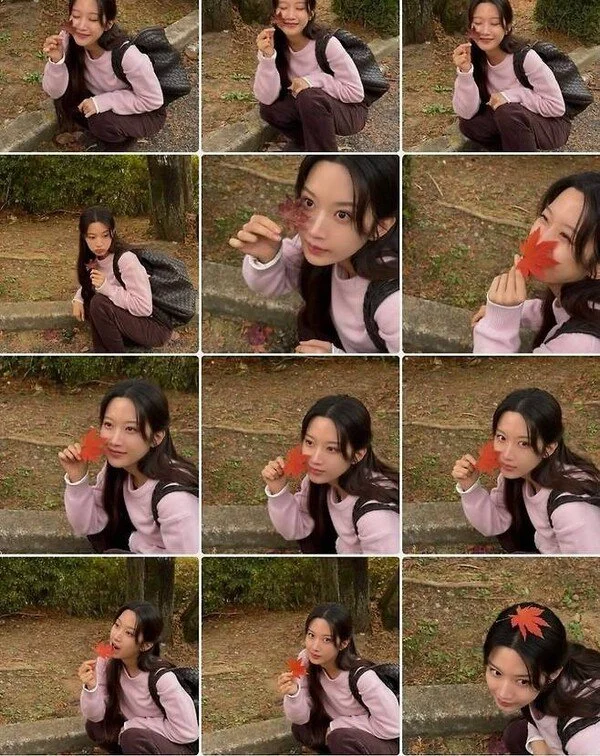Moon Ga-young displays playful charm with autumn leaf photos