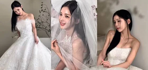 Actress Kang Da-eun sparks marriage rumors after posting wedding dress footage