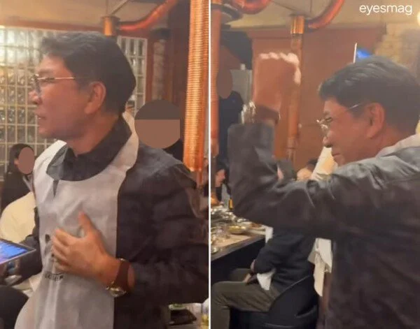 Lee Soo-man hosts "golden bell" celebration at famous restaurant for A2O LITE's music show wins